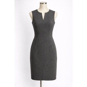BLK // LT Sheath Dress Women S Grey Sleeveless V-Neck Stretch Mini Business